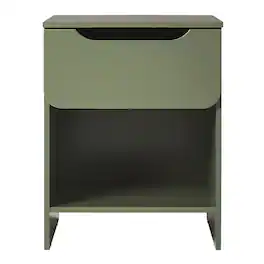 Walker Edison - Modern 1-Drawer Nightstand with Cubby - Green