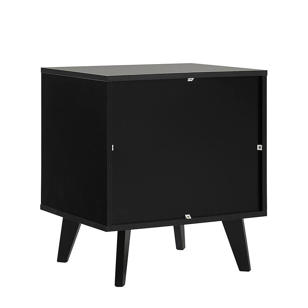 Alt View 24. Walker Edison - Mid-Century Modern 1-Drawer Angle-Leg Nightstand - Black.