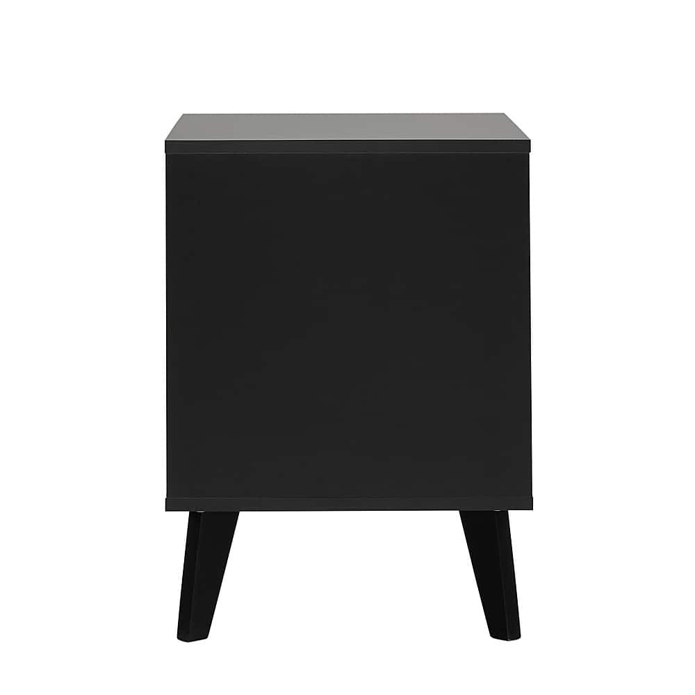 Alt View 31. Walker Edison - Mid-Century Modern 1-Drawer Angle-Leg Nightstand - Black.