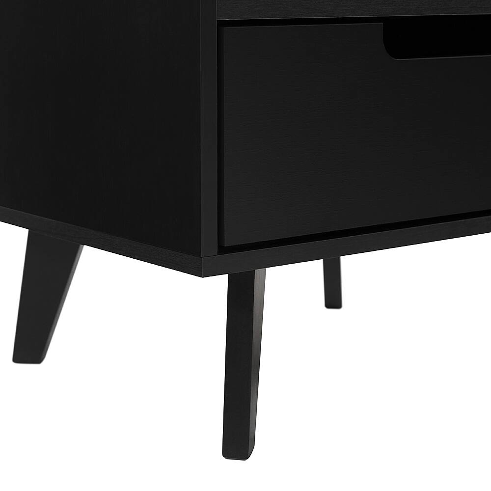 Alt View 33. Walker Edison - Mid-Century Modern 1-Drawer Angle-Leg Nightstand - Black.