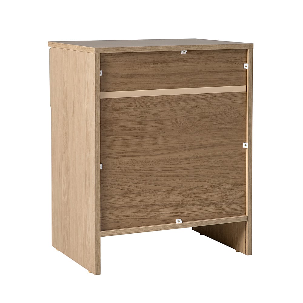 Angle View: Walker Edison - Modern 1-Drawer Nightstand with Cubby - Riviera