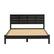 Front. Walker Edison - Minimalist Slatted Solid Wood Low Queen Bedframe - Black.