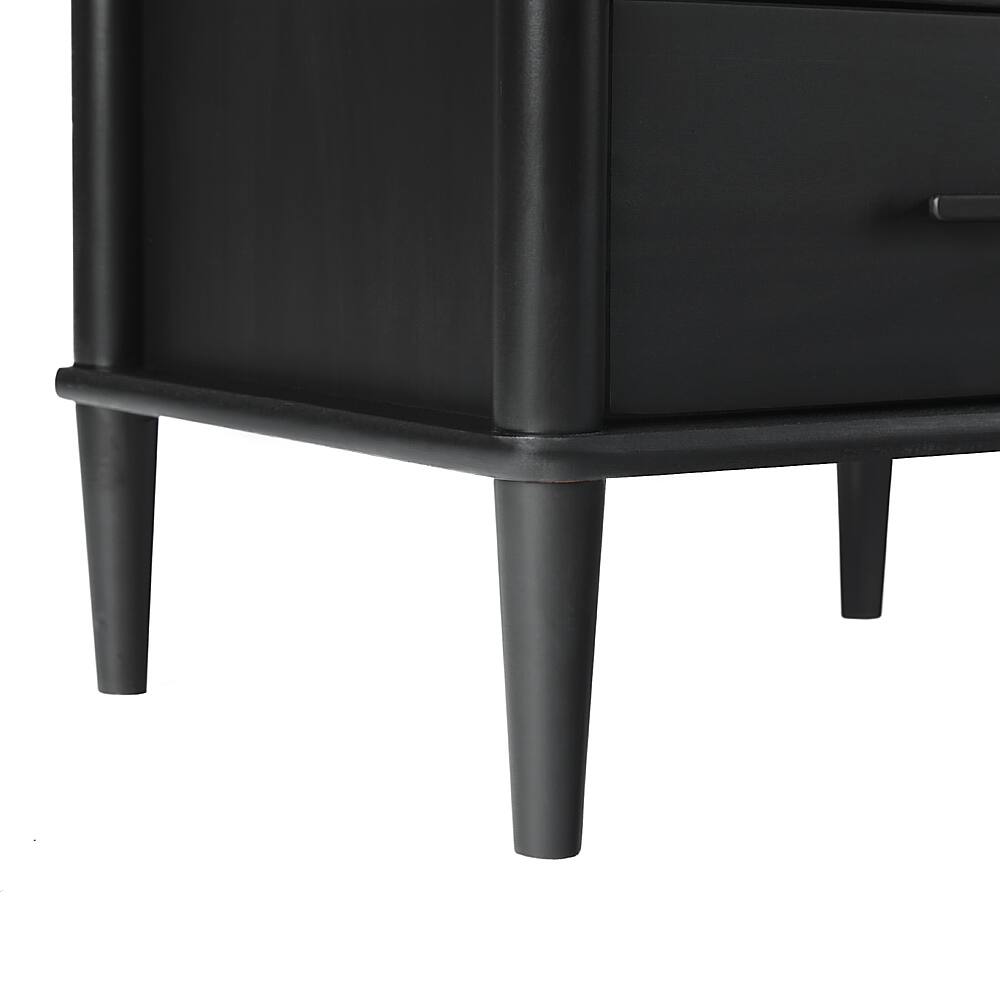 Walker Edison Transitional 1Drawer SpindleLeg Nightstand Black