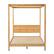 Front. Walker Edison - Minimalist Slatted Solid Wood Canopy Queen Bedframe - Natural Pine.