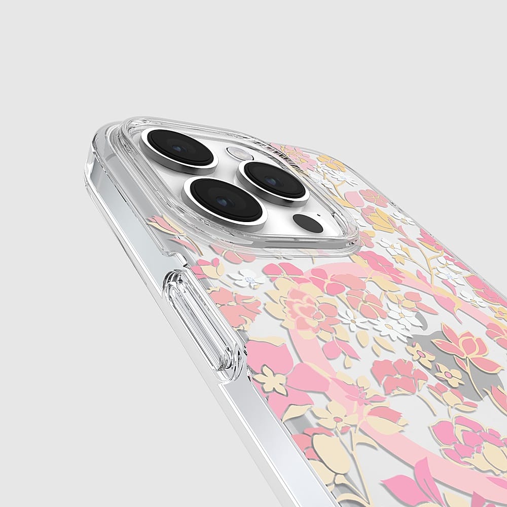Alt View 11. kate spade new york - Protective Hard Shell Case with MagSafe for Apple iPhone 15 Pro - Flowerbed Pink.