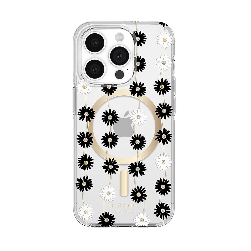 Front. kate spade new york - Protective Hard Shell Case with MagSafe for Apple iPhone 15 Pro - Daisy Chain.