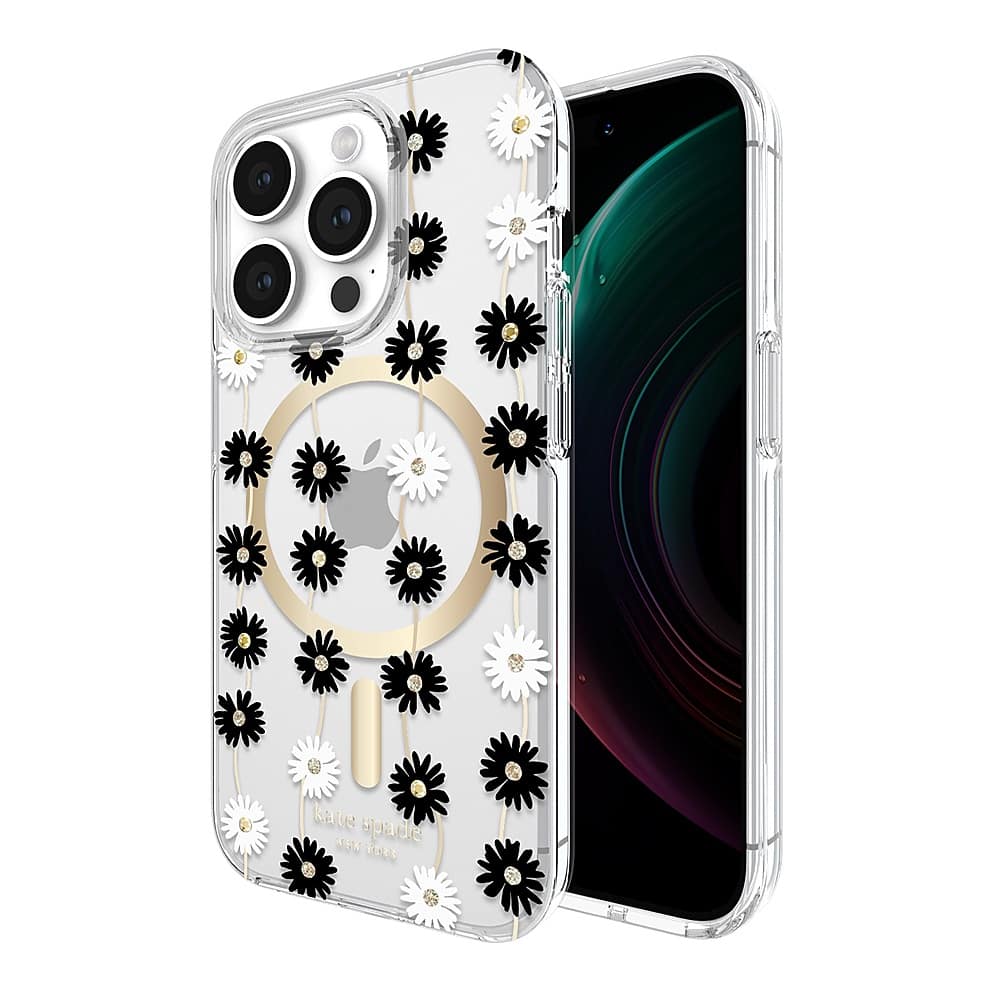 Alt View 2. kate spade new york - Protective Hard Shell Case with MagSafe for Apple iPhone 15 Pro - Daisy Chain.