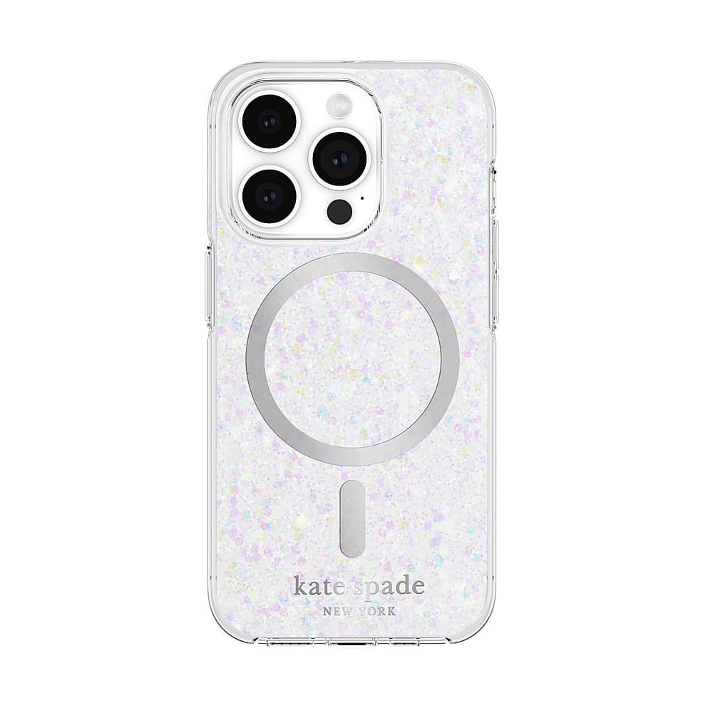 kate spade new york - Protective Hard Shell Case with MagSafe for Apple iPhone 15 Pro - Chunky Glitter - Front_Zoom