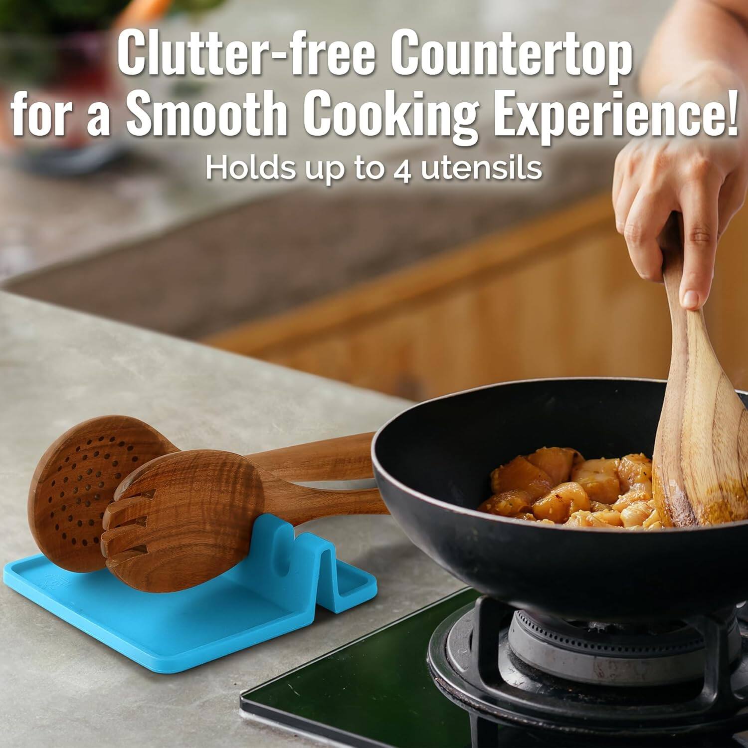 Clutter-free Countertop for a Smooth Cooking Experience!  
Holds up to 4 utensils