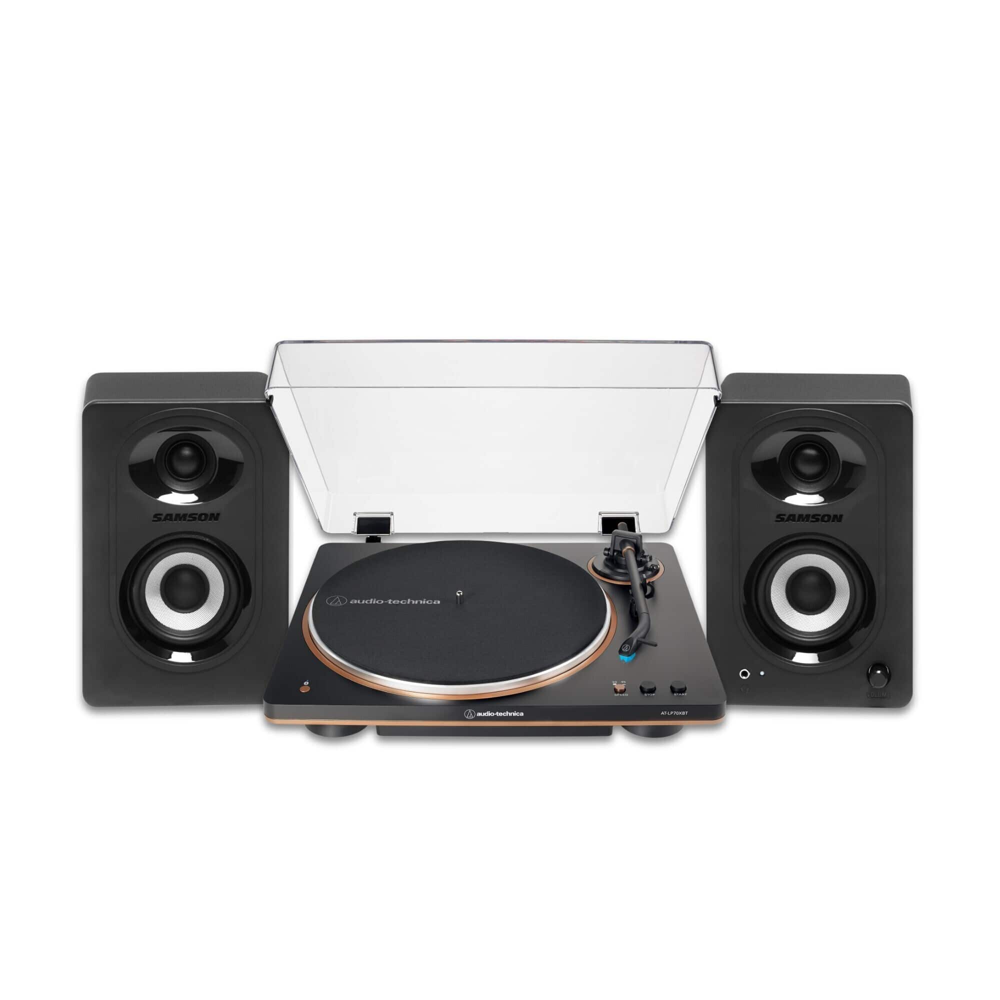 Audio-Technica - AT-LP70XBT-BZ Belt-Drive Wireless Turntable (Bronze) with Speaker