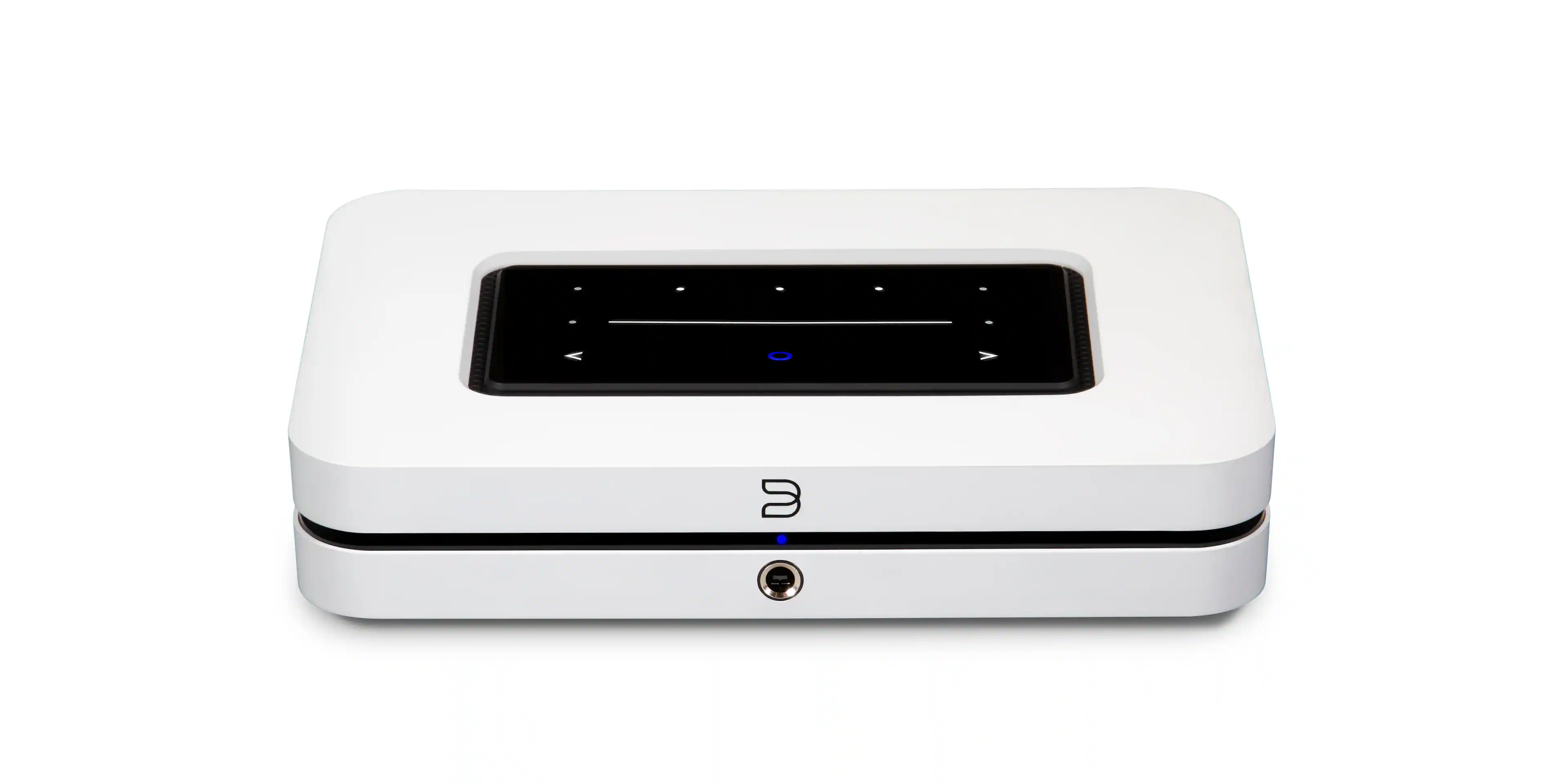 Front. Bluesound - NODE Wireless Hi-Res Streaming Media Player with ESS Sabre HiFi DAC - White.