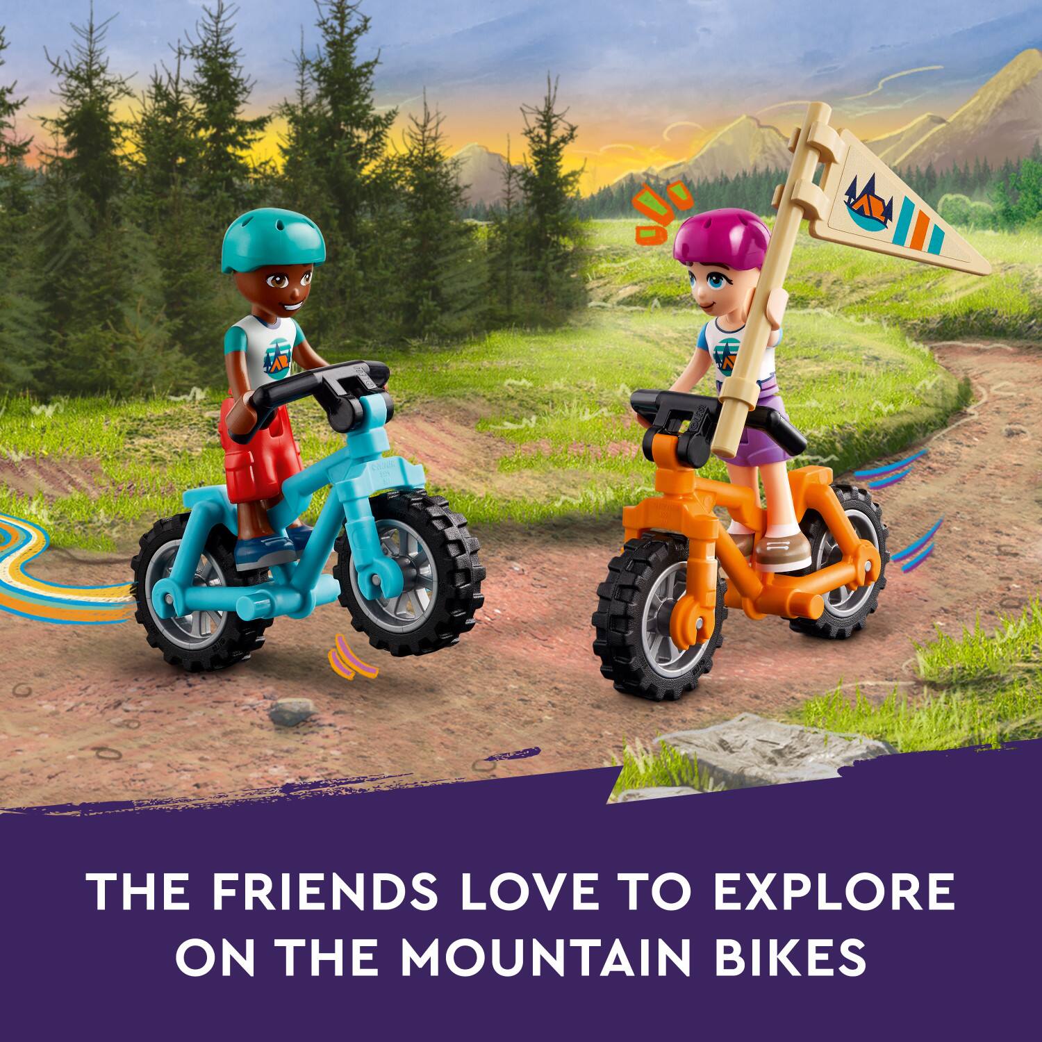 The friends love to explore on the mountain bikes.