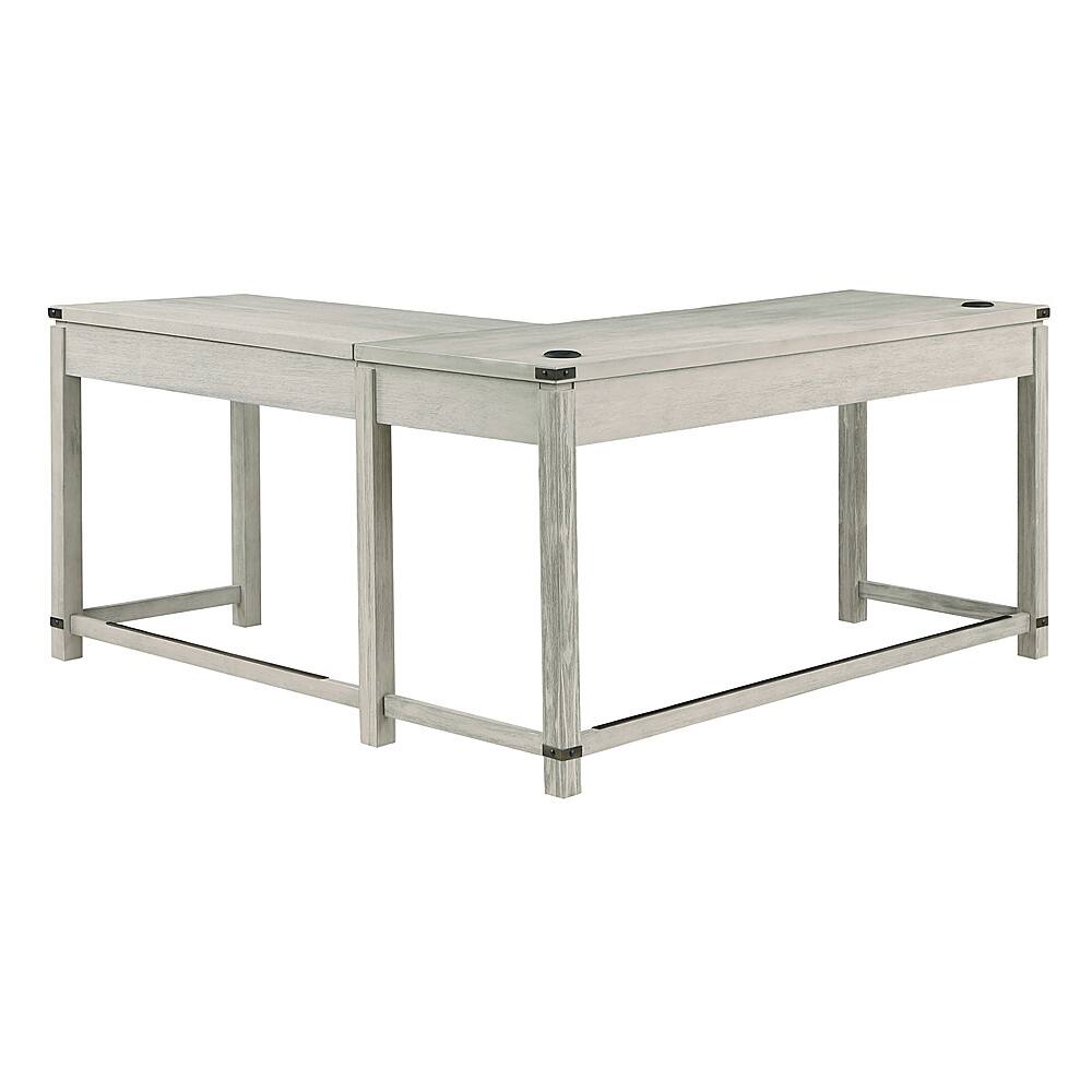 OSP Home Furnishings Baton Rouge LShaped Lift Desk Champagne Oak