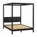 Left. Walker Edison - Minimalist Slatted Solid Wood Canopy Queen Bedframe - Black.