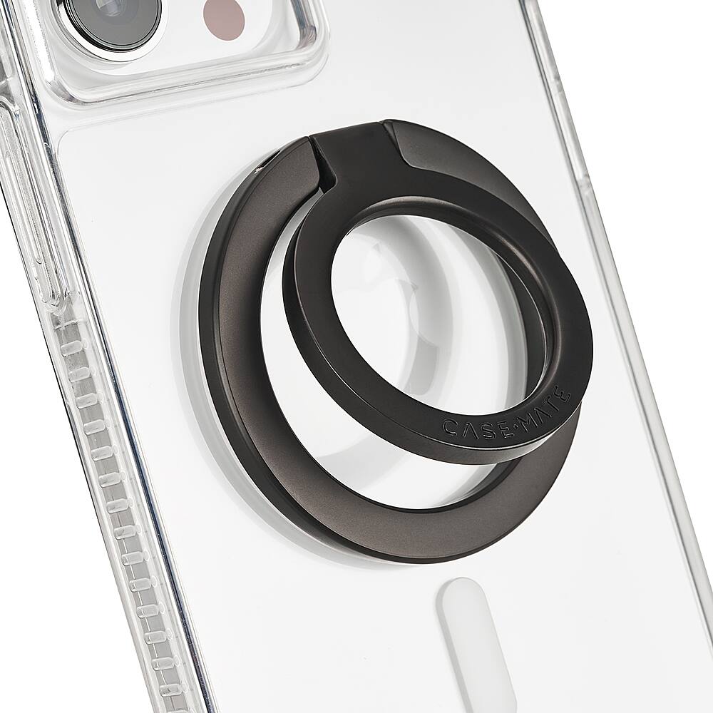 Left. Case-Mate - Magnetic Ring Stand with MagSafe for Select Apple iPhones - Matte Black.