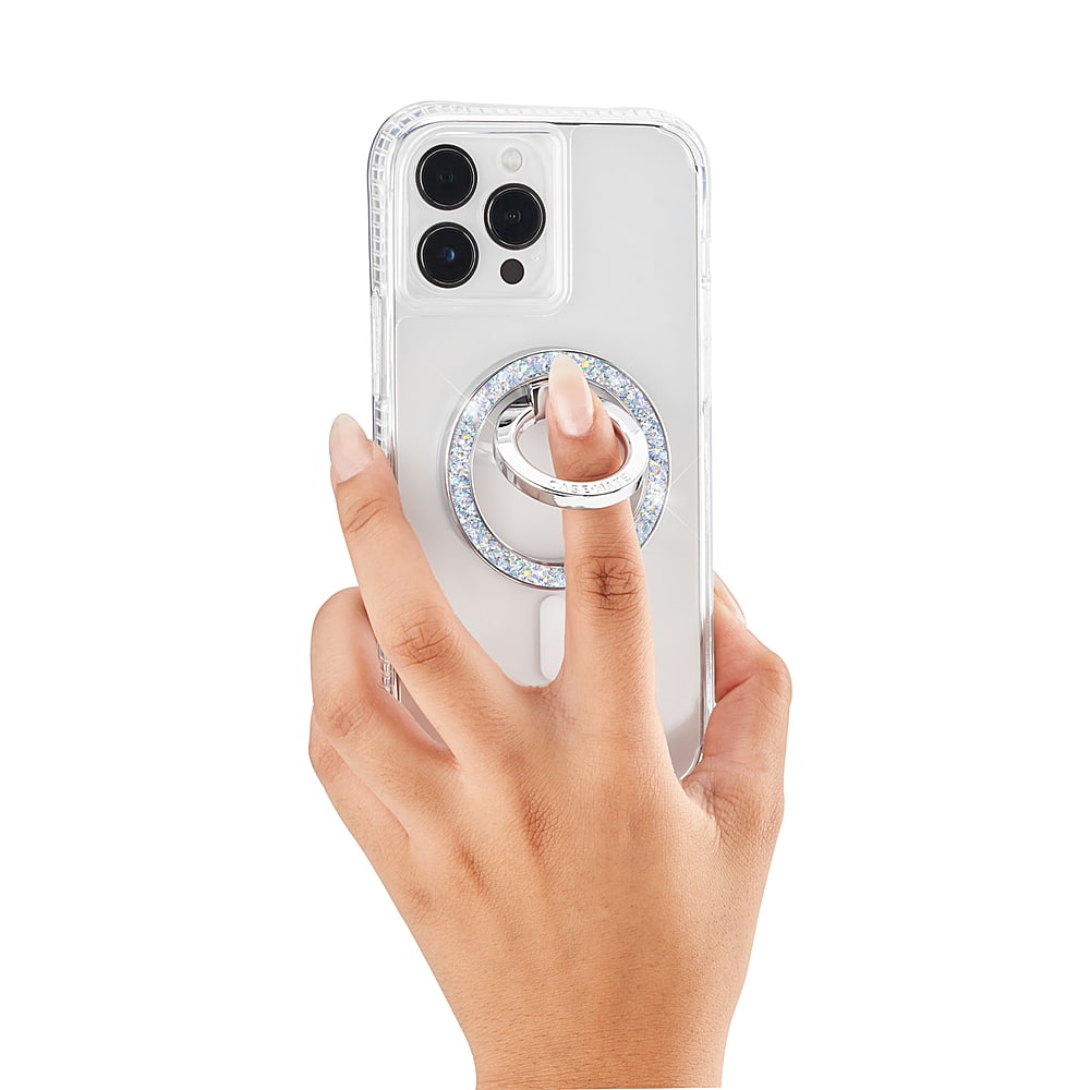 Left. Case-Mate - Magnetic Ring Stand with MagSafe for Select Apple iPhones - Twinkle Disco.