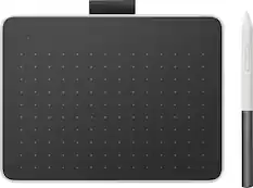 Front. Wacom - One Small 7.4" x 5.6" Bluetooth Graphics Drawing Tablet - White.