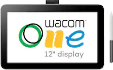 Front. Wacom - One 12 (2023 Version) 11.6” Pen Display Drawing Tablet - White.