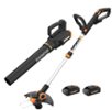 WORX - Power Share 20V GT 3.0 Trimmer with Turbine Blower Batteries and Charger