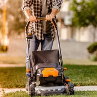 WORX - WG751.3 40V 20" Push Lawn Mower with Grass Collection Bag and Mulcher (2 x 4.0 Ah Batteries and 1 x Charger) - Black - Front_Zoom