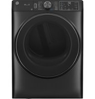GE - 7.8 cu. Ft. Stackable Smart Electric Dryer with Steam - Carbon Graphite - Front_Zoom