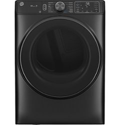 GE - 7.8 cu. Ft. Stackable Smart Electric Dryer with Steam - Carbon Graphite - Front_Zoom