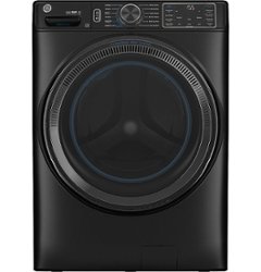 GE - 5.0 Cu. Ft. Stackable Smart Front Load Washer with Steam and SmartDispense - Carbon Graphite - Front_Zoom