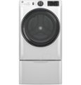 Left. GE - 5.0 Cu. Ft. Stackable Smart Front Load Washer with Steam and SmartDispense - White.