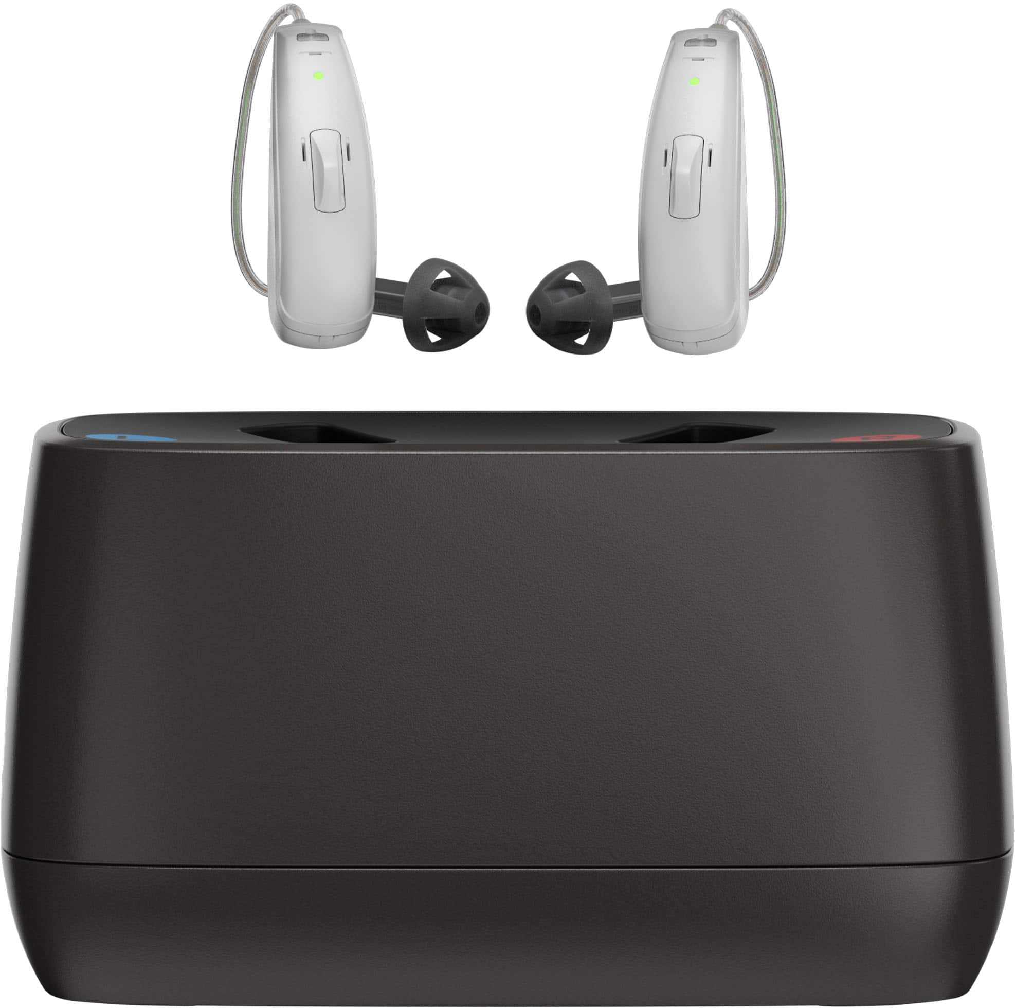 Angle. Jabra - Enhance Select 50R Rechargeable Hearing Aids - With Remote Professional Care and Bluetooth Streaming - Gray.
