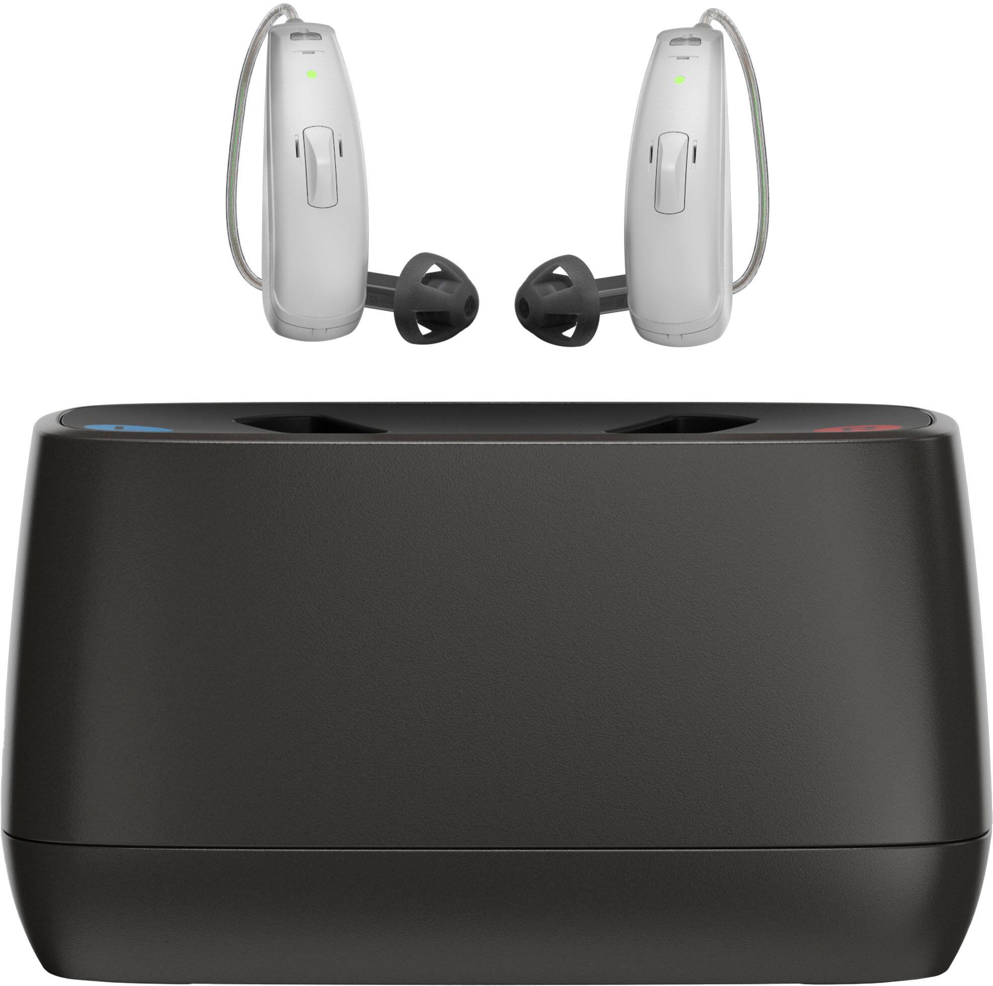 Angle. Jabra - Enhance Select 50R Rechargeable Hearing Aids - With Remote Professional Care and Bluetooth Streaming - Gray.