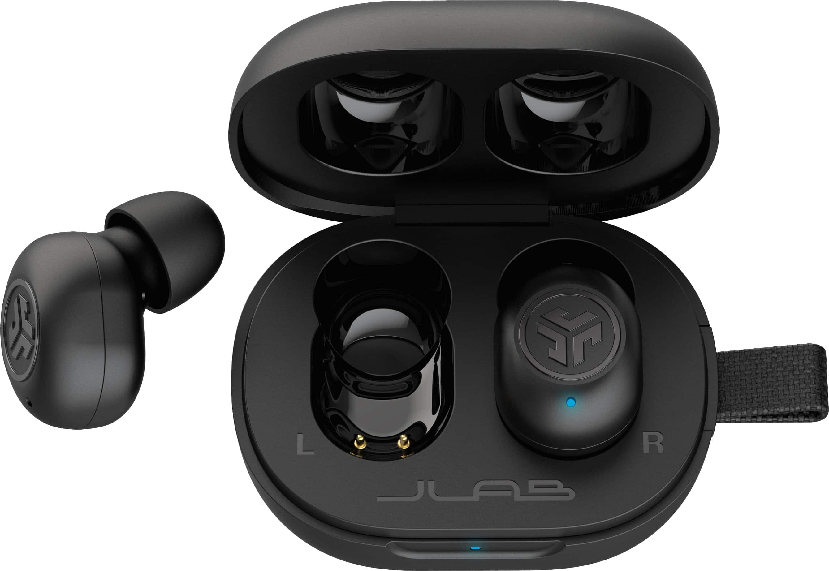 Angle. JLab - JBuds Mini True Wireless Earbuds - Black.