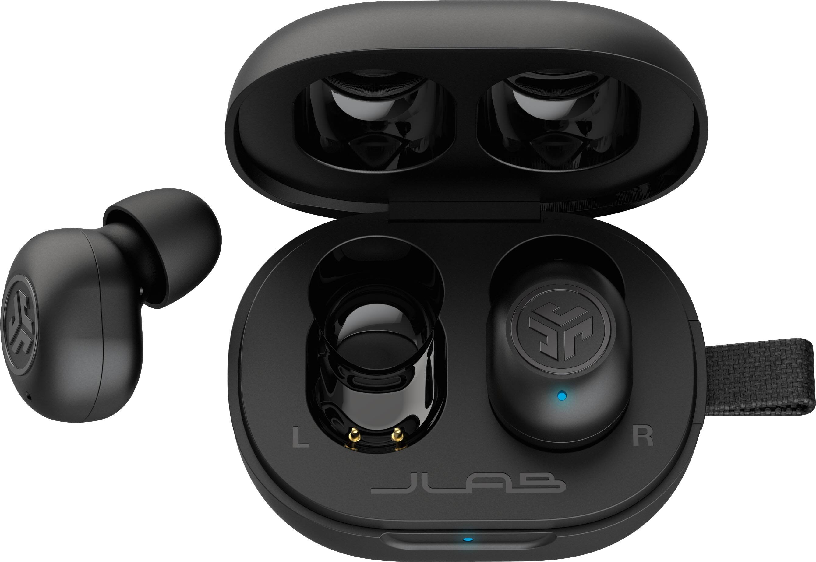 Angle. JLab - JBuds Mini True Wireless Earbuds - Black.