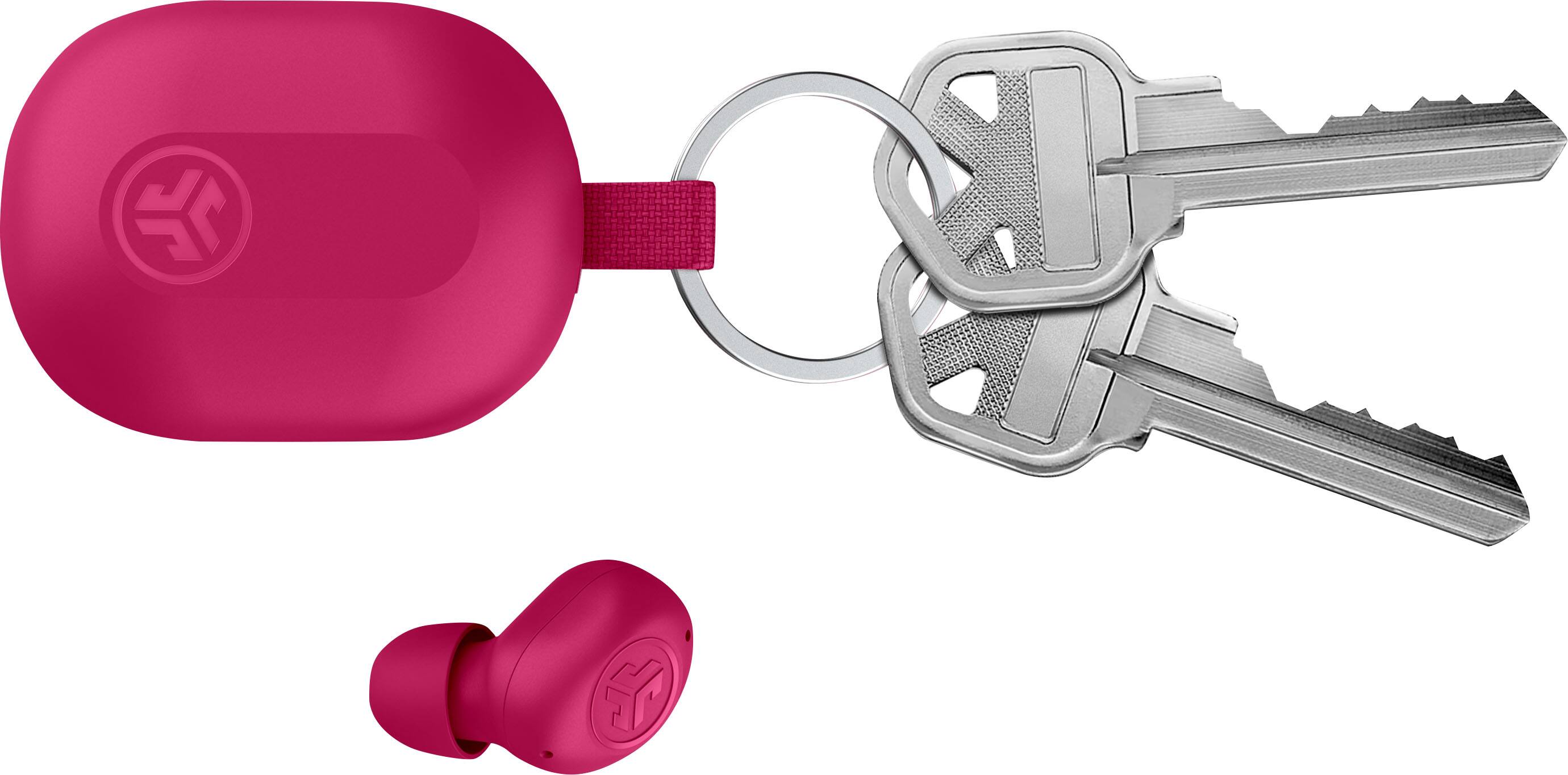 Front. JLab - JBuds Mini True Wireless Earbuds - Pink.