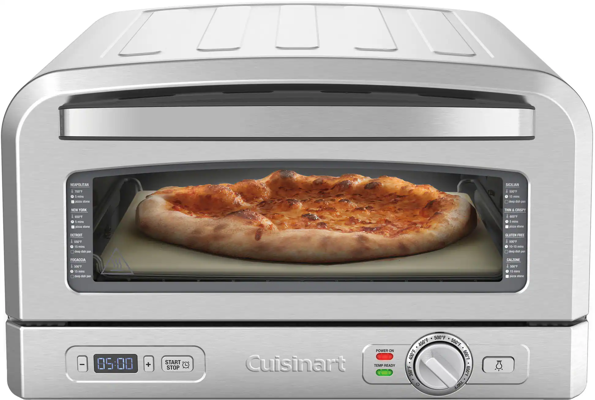 Front. Cuisinart - Indoor Pizza Oven - Silver.