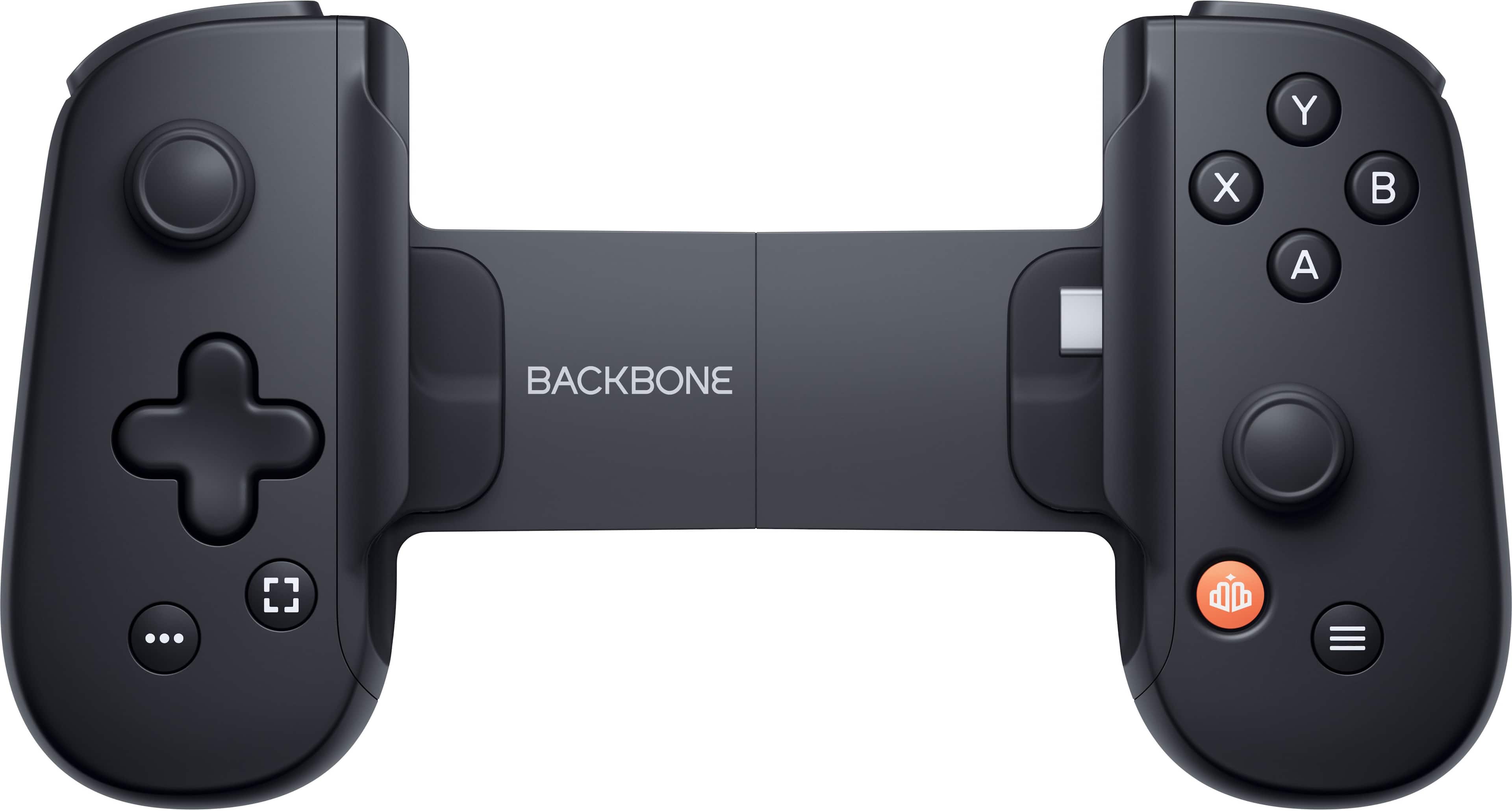 Angle. Backbone - One (USB-C) - Mobile Gaming Controller for iPhone 15 Series and Android - 2nd Generation - Black.
