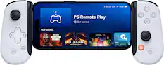 Front. Backbone - One - PlayStation Edition (USB-C) - Mobile Gaming Controller for iPhone 15 Series and Android - 2nd Generation - White.