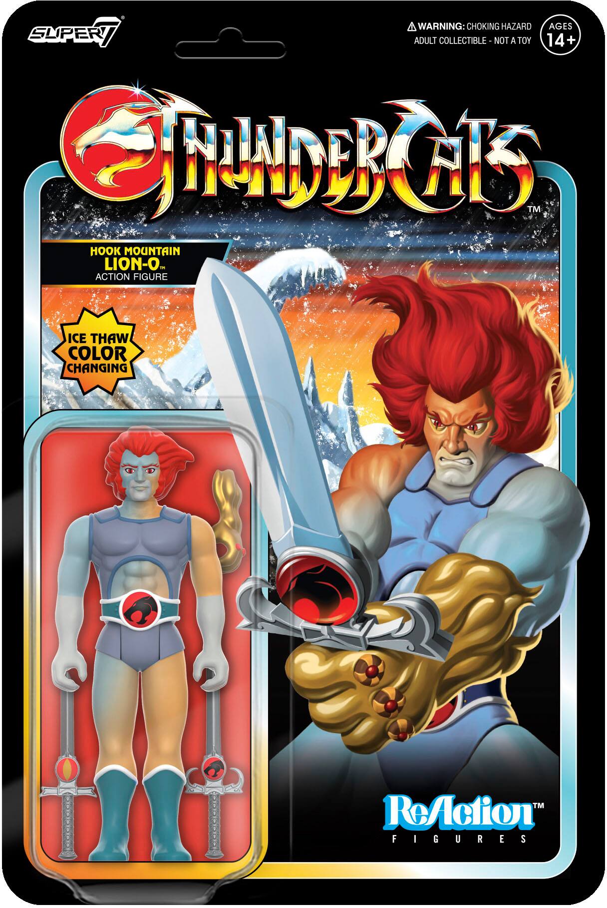 Front. Super7 - ReAction 3.75 in Plastic ThunderCats Action Figure - Hook Mountain Lion-O - Multicolor.