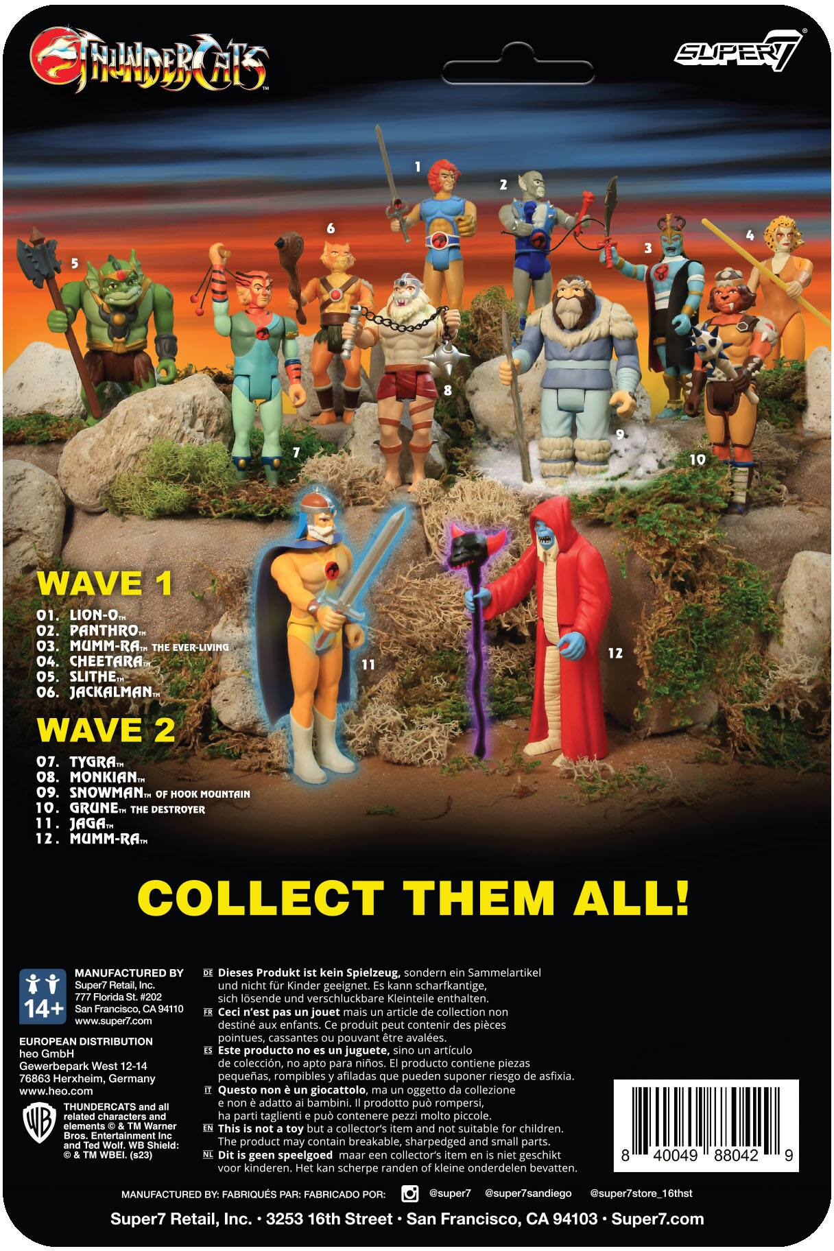 Left. Super7 - ReAction 3.75 in Plastic ThunderCats Action Figure - Ghost Jaga - Multicolor.