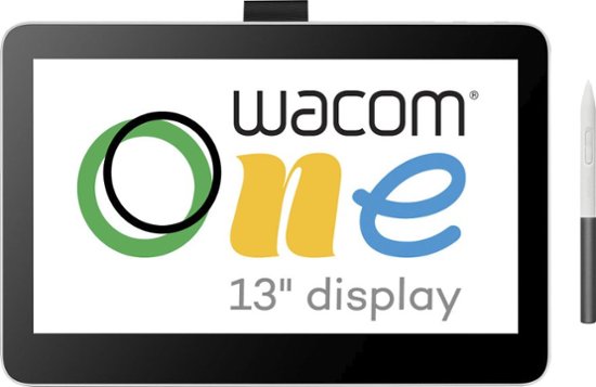 Front. Wacom - One 13 Touch (2023 version) - 13.3" Pen & Touch Display Drawing Tablet - White.