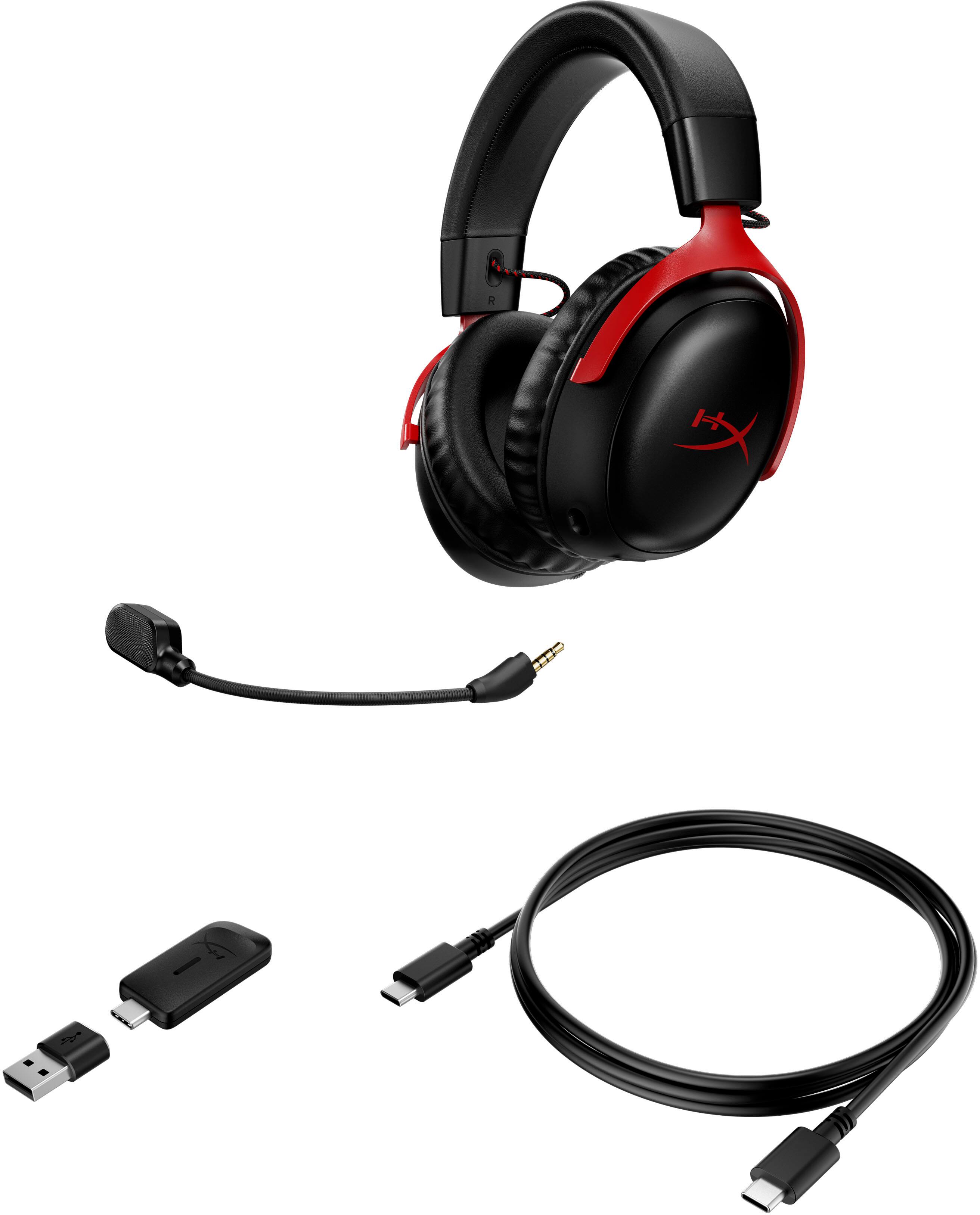 Alt View 14. HyperX - Cloud III Wireless Gaming Headset for PC, PS5, PS4, and Nintendo Switch - Black/Red.