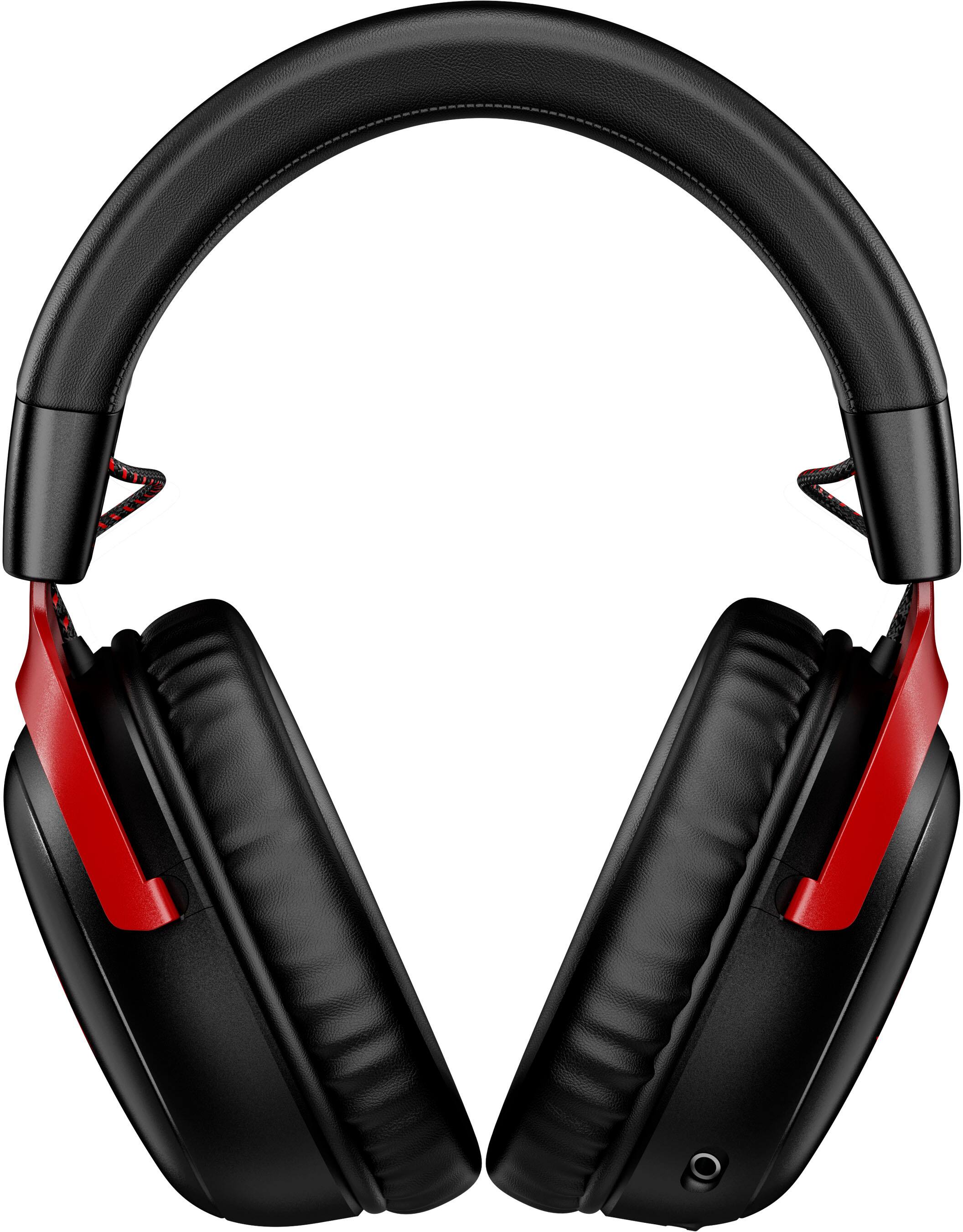 Left. HyperX - Cloud III Wireless Gaming Headset for PC, PS5, PS4, and Nintendo Switch - Black/Red.