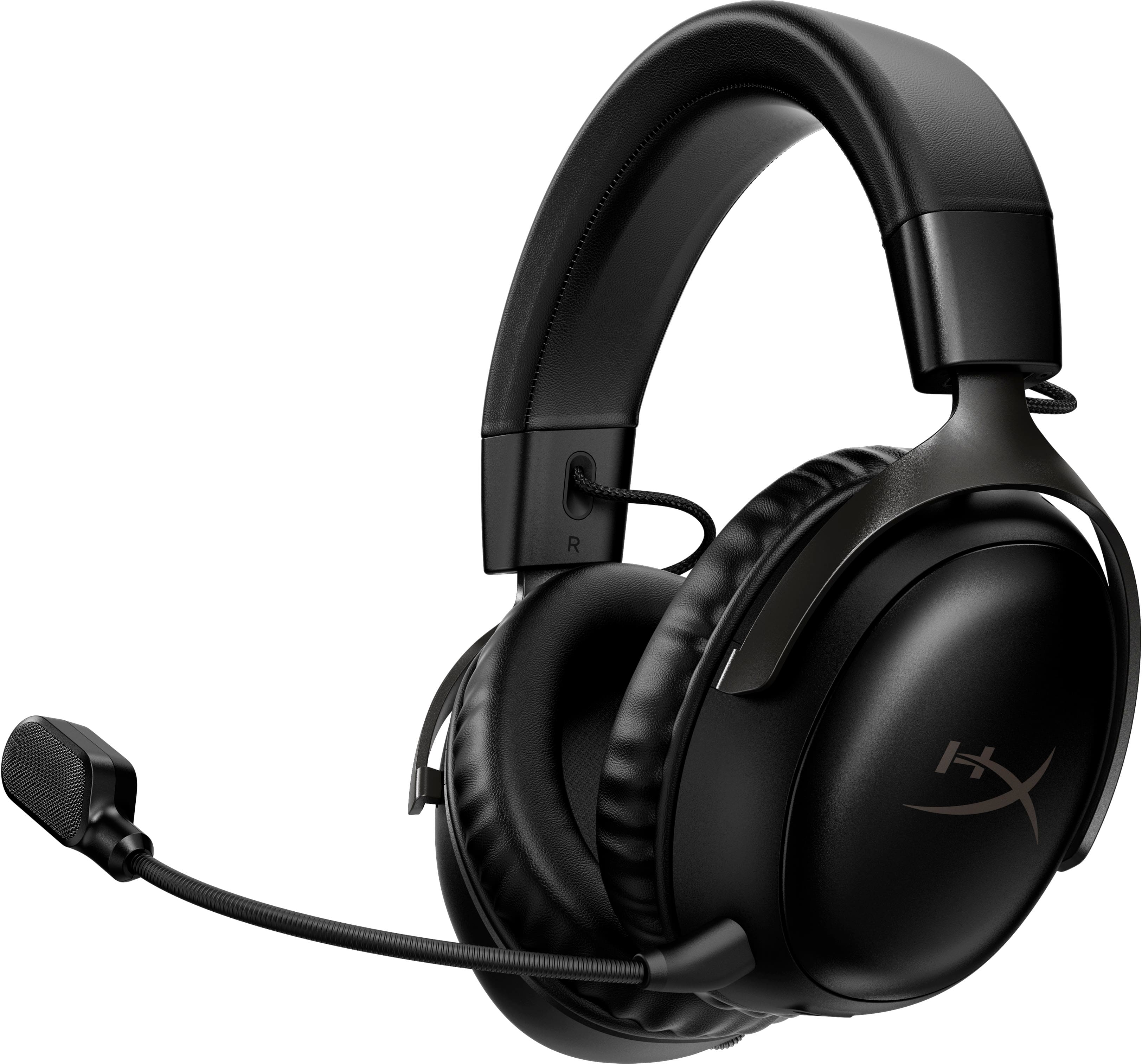 Front. HyperX - Cloud III Wireless Gaming Headset for PC, PS5, PS4, and Nintendo Switch - Black.