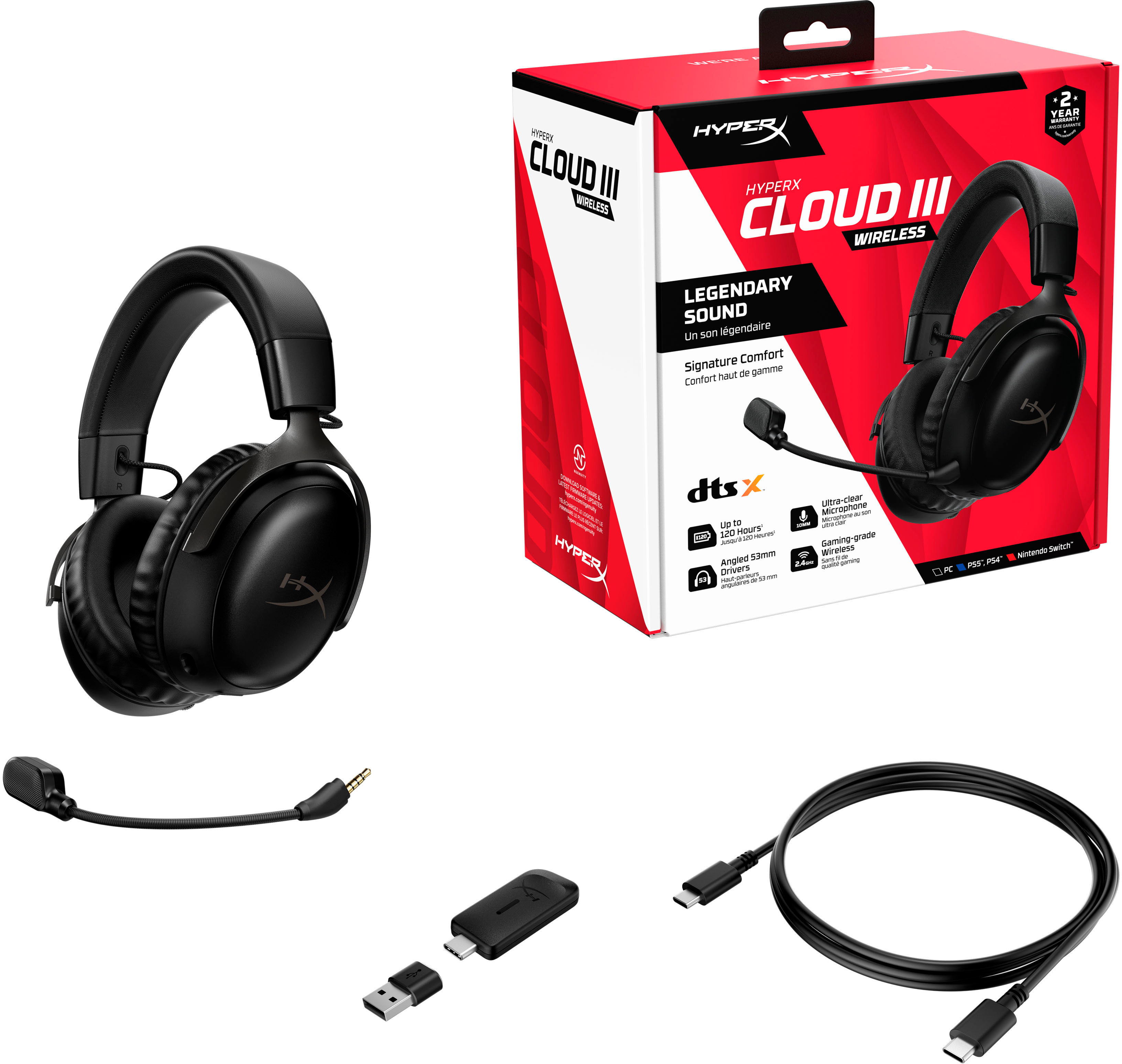 HyperX Cloud III Wireless Gaming Headset for PC, PS5, PS4, and Nintendo  Switch Black 77Z45AA - Best Buy