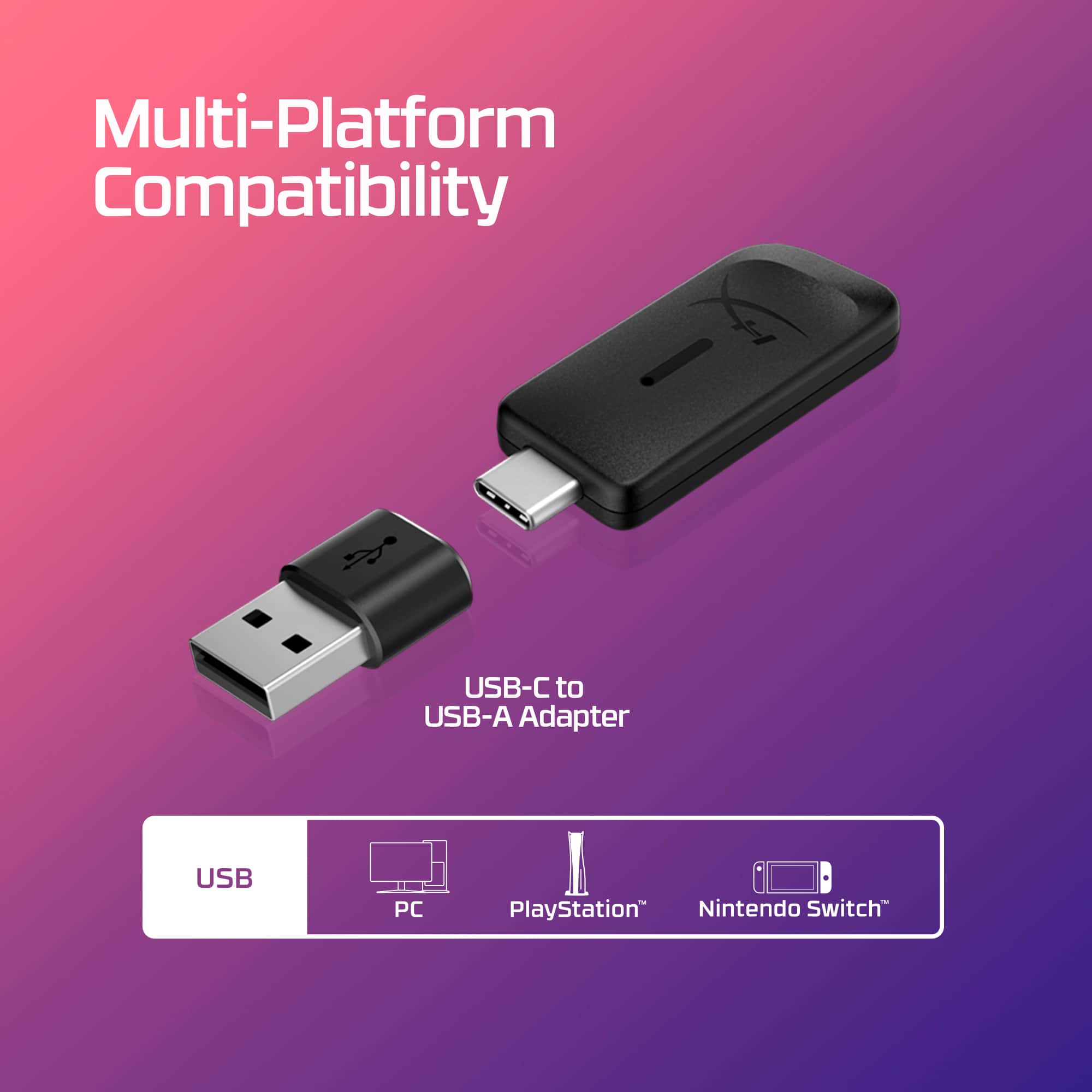 Multi-Platform Compatibility! USB-C to USB-A Adapter for USB, PC, PlayStation, and Nintendo Switch.