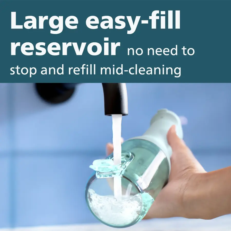 Large easy-fill reservoir no need to stop and refill mid-cleaning.