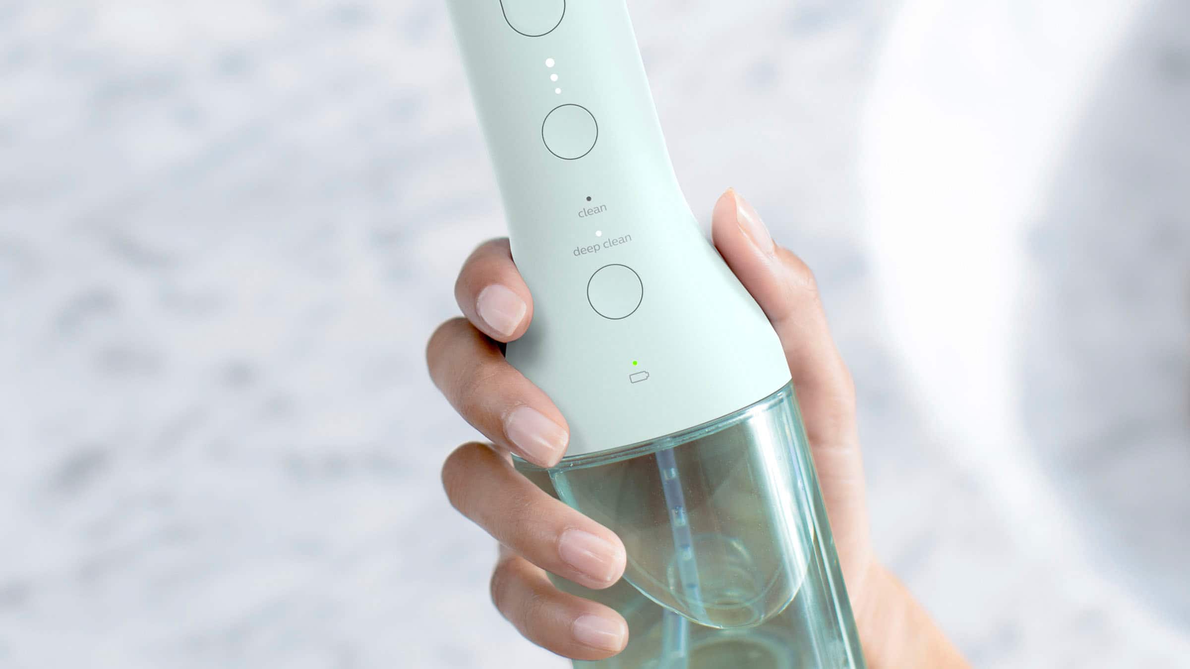 Left. Philips Sonicare - Philips Sonicare Cordless Power Flosser 3000 - Mint.