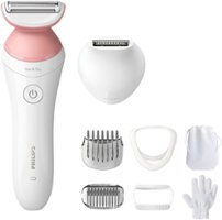 Philips Lady Electric Shaver Series 6000, Cordless with 7 Accessories - White - Angle_Zoom
