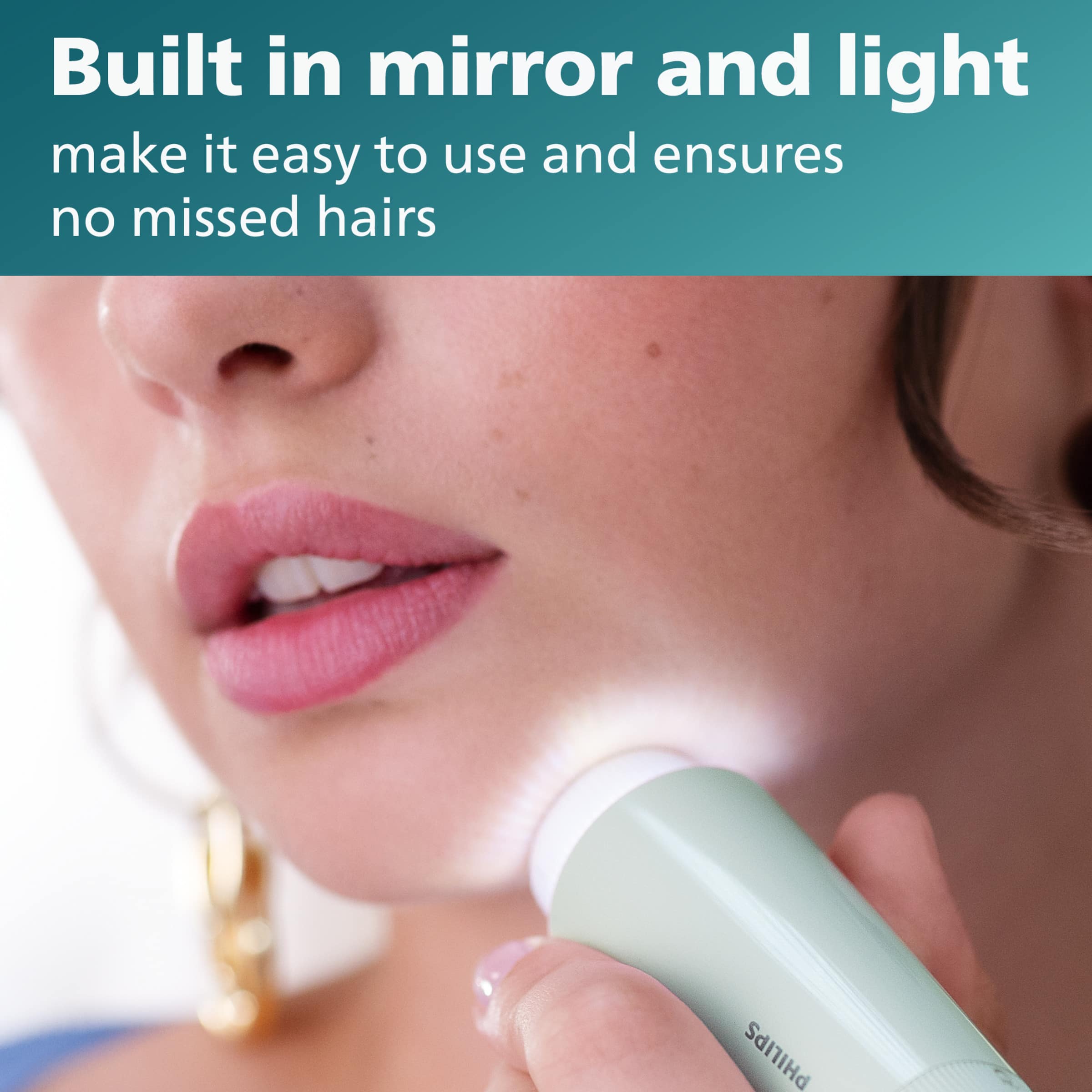 Built-in mirror and light make it easy to use and ensure no missed hairs.