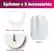 Epilator + 3 Accessories: Skin stretcher cap, Pouch, Delicate area cap.