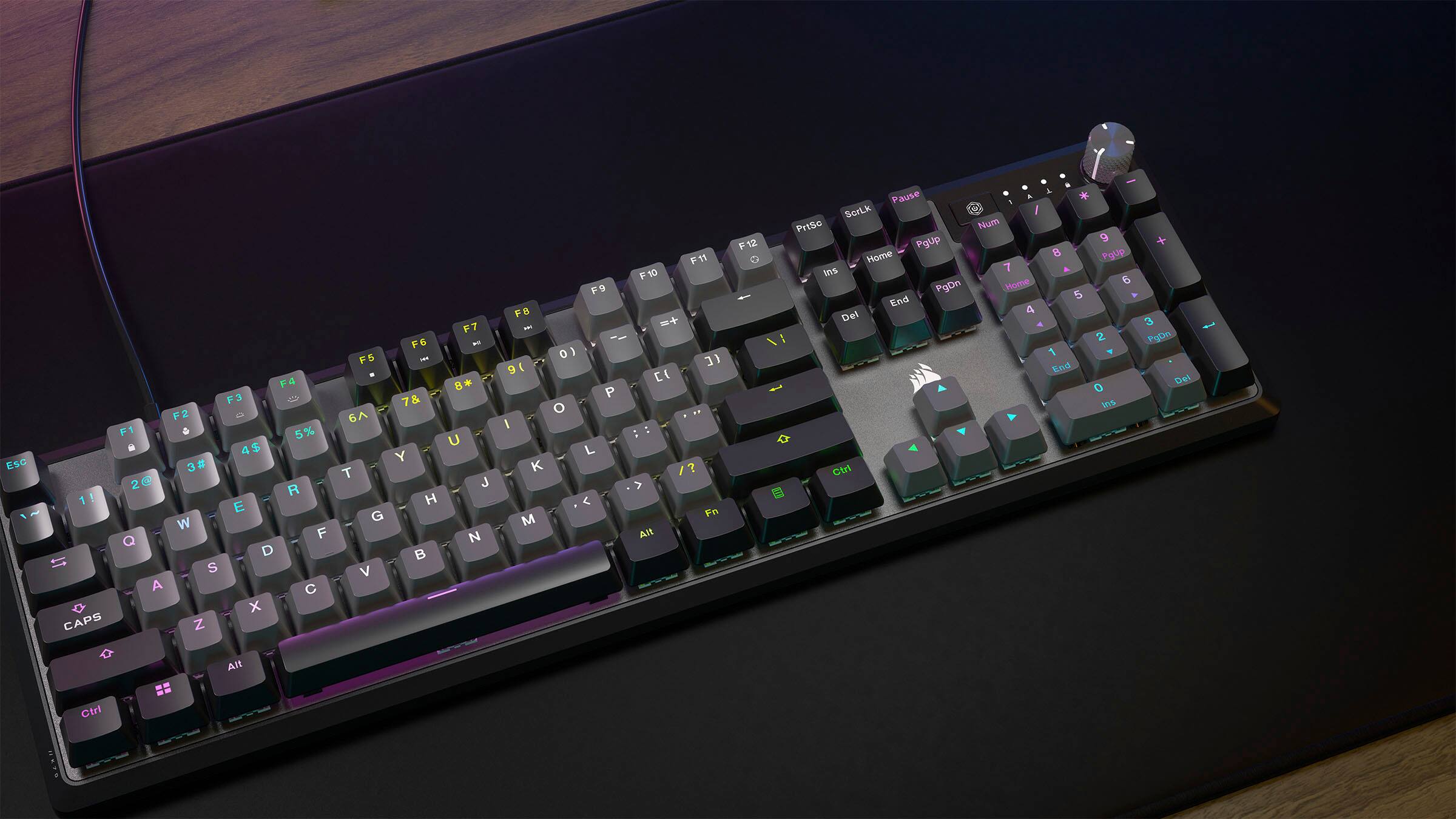 Alt View 17. CORSAIR - K70 CORE RGB Mechanical Gaming Keyboard - Gray.